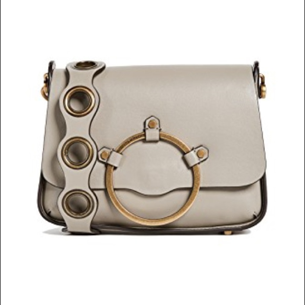 REBECCA MINKOFF Ring Leather Shoulder Bag - Beige In Taupe